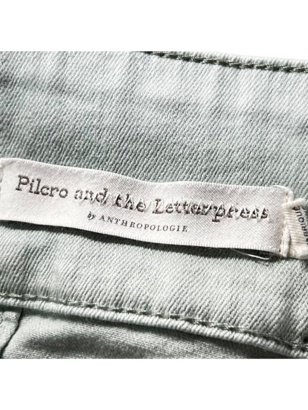 Anthropologie Pilcro and LetterPress High Rise Flare Cropped Jeans 29 Green Tabs - Picture 5 of 16